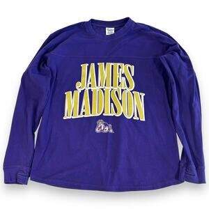JMU Dukes Womens S Shirt Longsleeve Pressbox Purple 100% Cotton